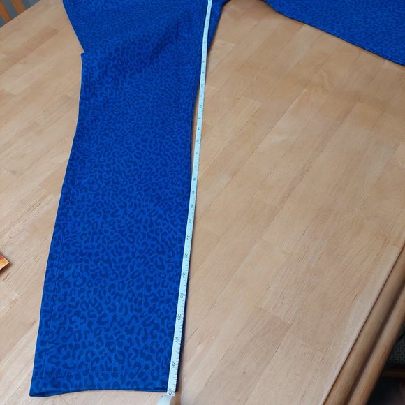 MEXX jeans Amsterdam Mid Rise Women's Cotton Stretch Blue Leopard Print Size30 - Picture 12 of 12